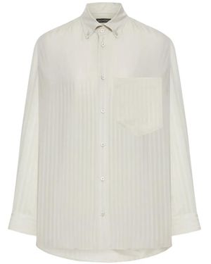 Balenciaga Tone-On-Tone Striped Shirt - White