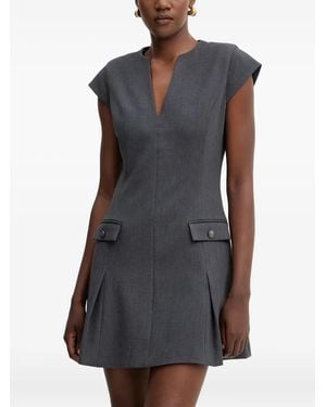 Guess V-Neck Pocket Mini Dress - Black