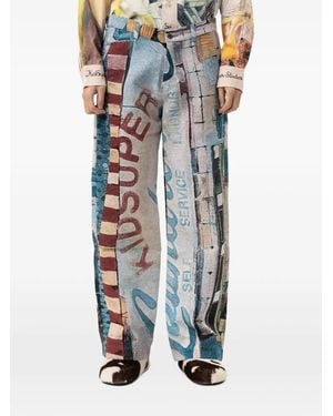 Kidsuper Sunday Mornings Jacquard Pants - Blue