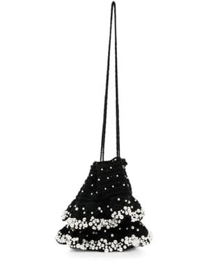 Sandro Beaded Knit Bag - White