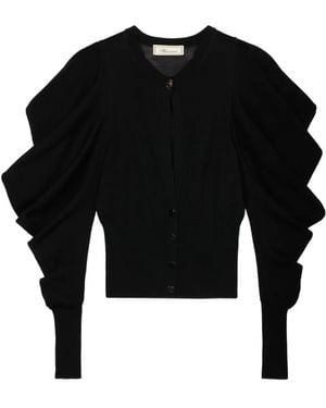 Blumarine Puff-Sleeve Cardigan - Black