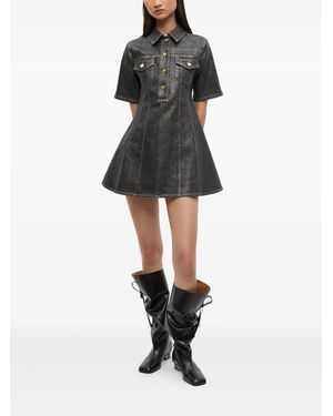ganni tint denim mini dress GANNI Tint Edge Denim Mini Dress