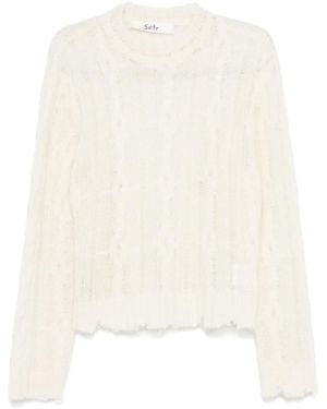 Séfr Open Knit Mohair Jumper - Natural