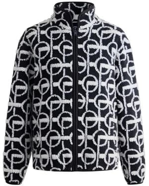 Fusalp Fleece-Jacke Mit Monogramm-Print - Schwarz