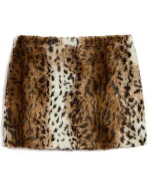 Apparis Pia Shaved Leopard Mini Skirt - Metallic