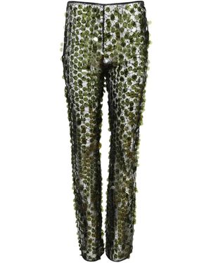 Coperni Sequinned Flared Pants - Green