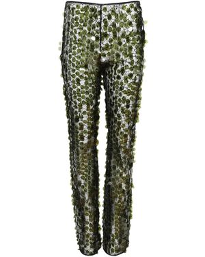 Coperni Sequinned Flared Pants - Green