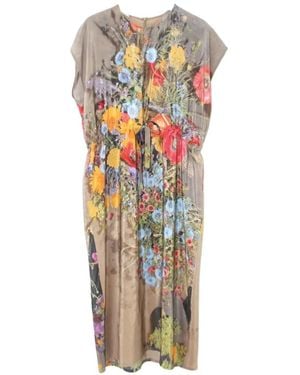 Anntian Floral-print midi dress - Blanco