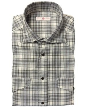 Luciano Barbera Check-Pattern Shirt - Grey