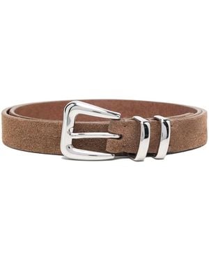 Brunello Cucinelli Buckle-Fastening Leather Belt - Brown