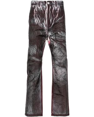 KANGHYUK Abstract-Print Drop-Crotch Trousers - Grey
