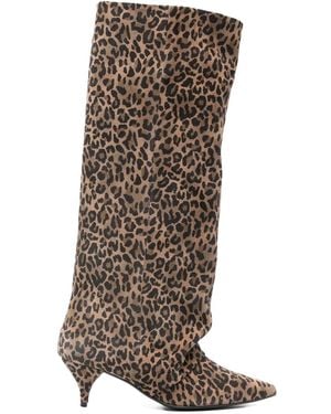 Alchimia 60Mm Animal-Print Boots - Brown