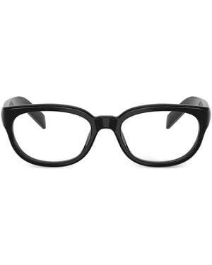 Prada Lunettes De Vue À Monture Ovale - Noir