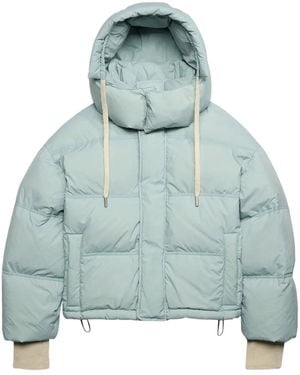 Ami Paris Logo-Appliqué Puffer Jacket - Blue