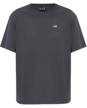 EA7 T-Shirt À Plaque Logo - Noir