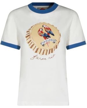 FARM Rio Graphic-Print Ringer T-Shirt - White