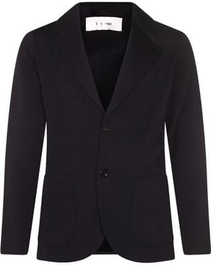 Lardini Buttoned Wool Blazer - Blue
