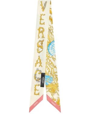 Versace Underwater Barocco Silk Scrunchie in Blue | Lyst