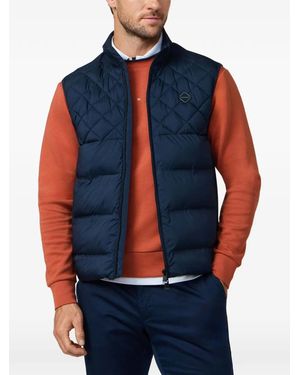 Hackett Quilted-Panel Zip-Up Gilet - Blue