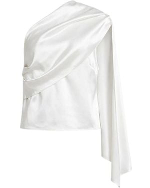 Alberta Ferretti Drapiertes One-Shoulder-Oberteil - Weiß