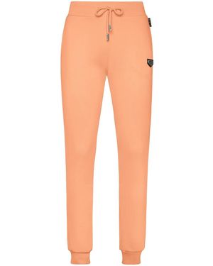 Philipp Plein Pantalon De Jogging En Coton À Plaque Logo - Orange