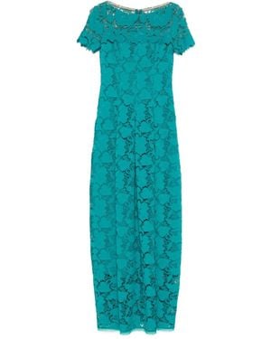 Talbot Runhof Kleid Aus Spitze - Blau