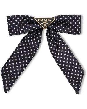 Prada Polka Dot Hair Bow - White