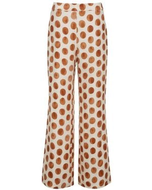 Cara Cara Sunflower Polka-Dot-Pattern Trousers - White