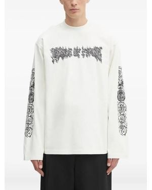 Vetements Graphic-Print Long-Sleeve T-Shirt - White
