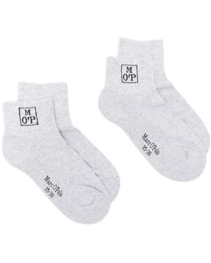 Marc O' Polo Logo-Intarsia Socks (Pack Of Two) - White
