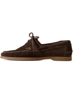 Hereu Interwoven Lace-Up Boat Shoes - Brown