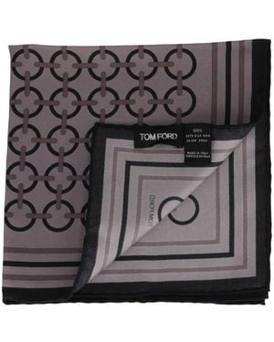 Tom Ford Carré De Poche À Imprimé Chaîne - Gray
