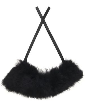 Marni Kragen Aus Shearling Mit Krawatte - Schwarz