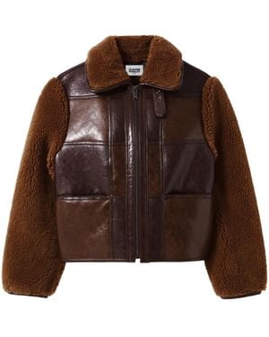 Claudie Pierlot コントラストスリーブ コート - ブラウン
