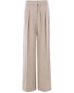Brunello Cucinelli Pleated belted trousers - Natur