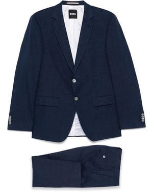 BOSS Slub-Texture Suit - Blue