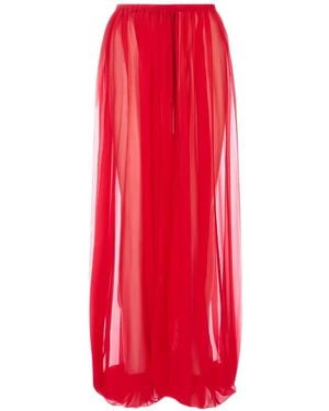 GIUSEPPE DI MORABITO Sheer-Finish Palazzo Trousers - Red
