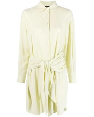 Maje Tie-Waist Shirt Dress - White