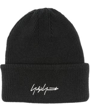 Y-3 Signature-Embroidered Beanie - Black