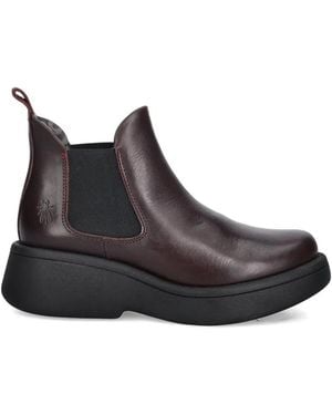 Fly London Pull-On-Style Chelsea Boots - Black