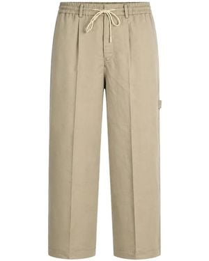 PT Torino Drawstring-Waist Cargo Trousers - Natural