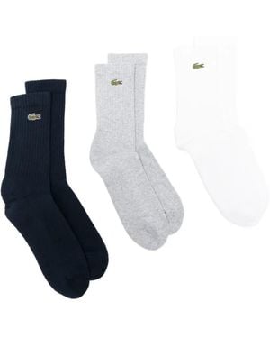 Lacoste Logo-Detail Socks (Set Of Three) - Blue