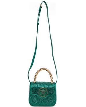 Versace Chain Medallion Satchel - Blue