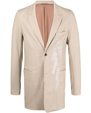 Doublet Tape-Detail Single-Breasted Blazer - Brown