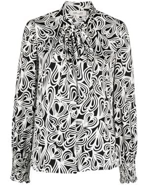 Diane von Furstenberg Tina ハートパターン シャツ - ブラック