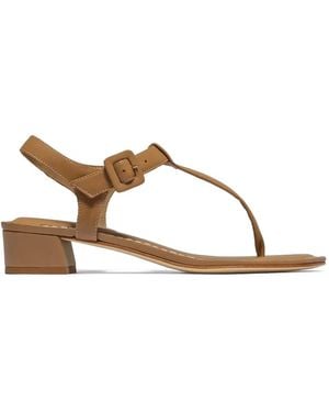 Bernardo Goyara Buckle T-Strap Sandals - Natural