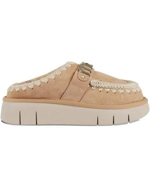 Mou Bounce Sheepskin Mules - Natural
