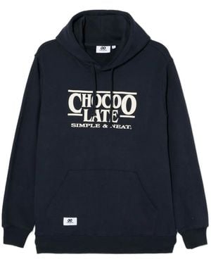Chocoolate Logo-Embossed Hoodie - Blue