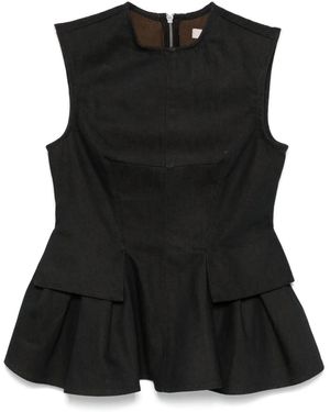 Remain Peplum Denim Top - Black