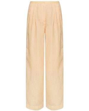 forte_forte Pleated Wide-Leg Trousers - White